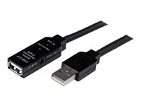 StarTech.com Cable de Extensión Alargador de 10m USB 2.0 Hi Speed Alta Velocidad Activo Amplificado - Macho a Hembra USB A - Negro