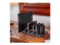 Tripp Lite 10-Port USB Charging Station Hub w Adjustable Storage Tablet / Smartphone / iPad / Iphone 5V 21A 105W - Adaptador de corriente - 96 vatios