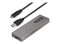 StarTech.com USB-C 10Gbps to M.2 NVMe or M.2 SATA SSD Enclosure, Tool-free M.2 PCIe/SATA NGFF SSD Enclosure, Portable Aluminum Case, USB Type-C & USB-A Host Cables, For 2230/2242/2260/2280 - Works w/ Thunderbolt 3 (M2-USB-C-NVME-SATA) - Caja de almacenamiento