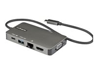 StarTech.com USB-C Multiport Adapter, USB-C to 4K 30Hz HDMI or 1080p VGA, USB Type-C Mini Dock with 100W Power Delivery Passthrough, 3-Port USB 3.0 Hub 5Gbps, GbE, 12" Long Attached Cable - Works w/ Thunderbolt 3 (DKT30CHVPD2) - Docking station