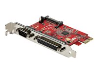 StarTech.com PCIe Card with Serial and Parallel Port, PCI Express Combo Adapter Card with 1x DB25 Parallel Port & 1x RS232 DB9 Serial Port, Expansion/Controller Card, PCIe Printer Card - Full/Standard Profile (PEX1S1P950) - Parallel/serial adapter