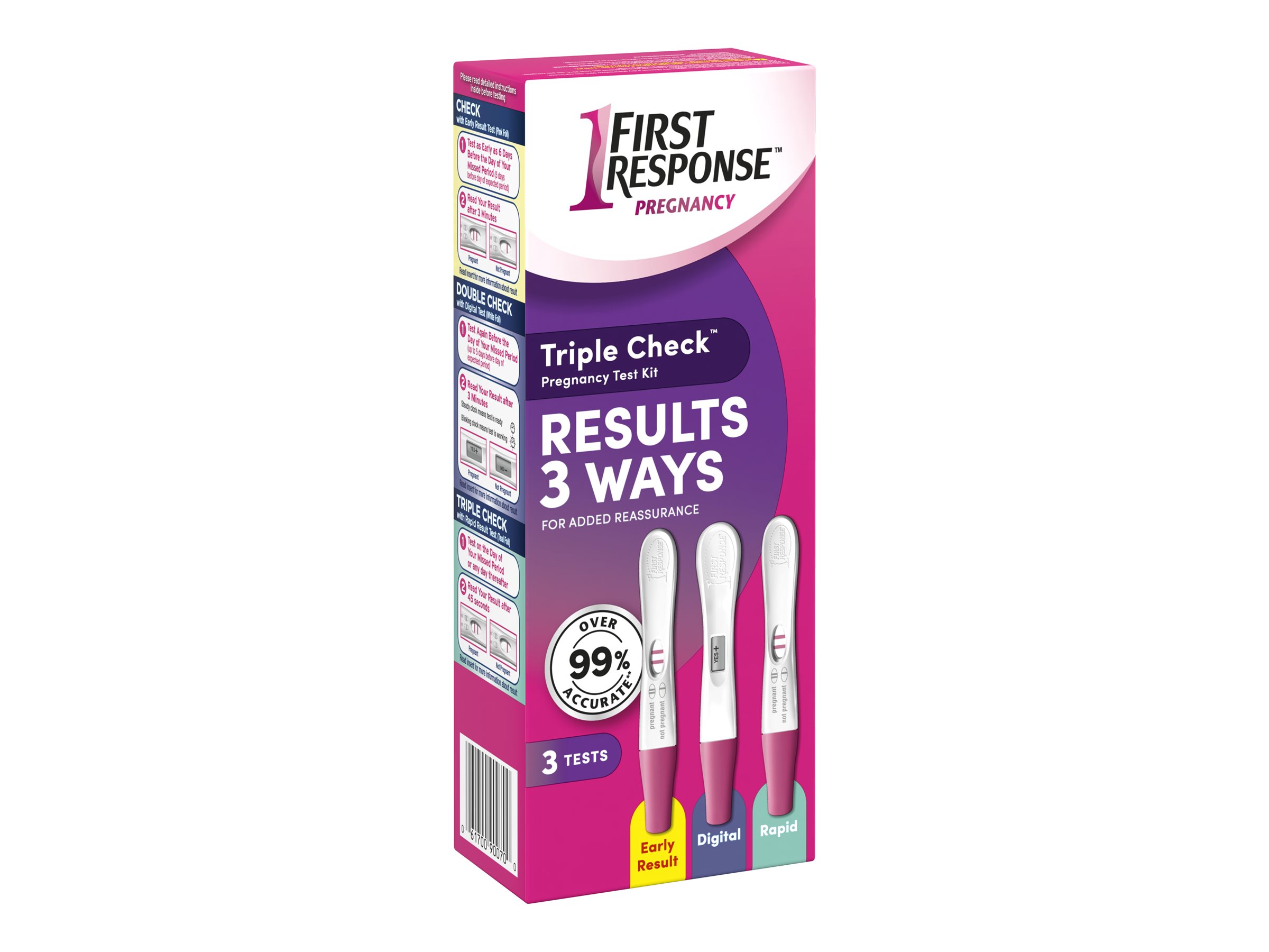 First Response Triple Check Pregnancy Test Kit Tests