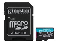 Kingston Canvas Go! Plus - Tarjeta de memoria flash (adaptador microSDXC a SD Incluido) - 512 GB