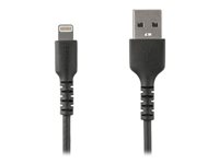 StarTech.com 3 ft(1m) Durable Black USB-A to Lightning Cable, Heavy Duty Rugged Aramid Fiber USB Type A to Lightning Charger/Sync Power Cord, Apple MFi Certified iPad/iPhone 12 Pro Max - iPhone 7/8/11/11 Pro - Lightning cable