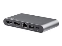 StarTech.com USB C Dock, 4K Dual Monitor DisplayPort, Mini Laptop Docking Station, 100W Power Delivery Passthrough, GbE, 2-Port USB-A Hub, USB Type-C Multiport Adapter 3.3