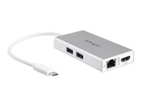 StarTech.com USB-C Multiport Adapter, USB-C Travel Docking Station with 4K HDMI, 60W Power Delivery Pass-Through, GbE, 2pt USB-A 3.0 Hub, Portable Mini USB Type-C Dock for Laptop, White - Portable USB-C Dock (DKT30CHPDW) - Docking station
