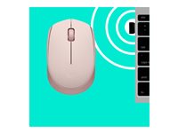 Logitech M170 Wireless Mouse, Ambidextrous, Rose - Ratón - diestro y zurdo