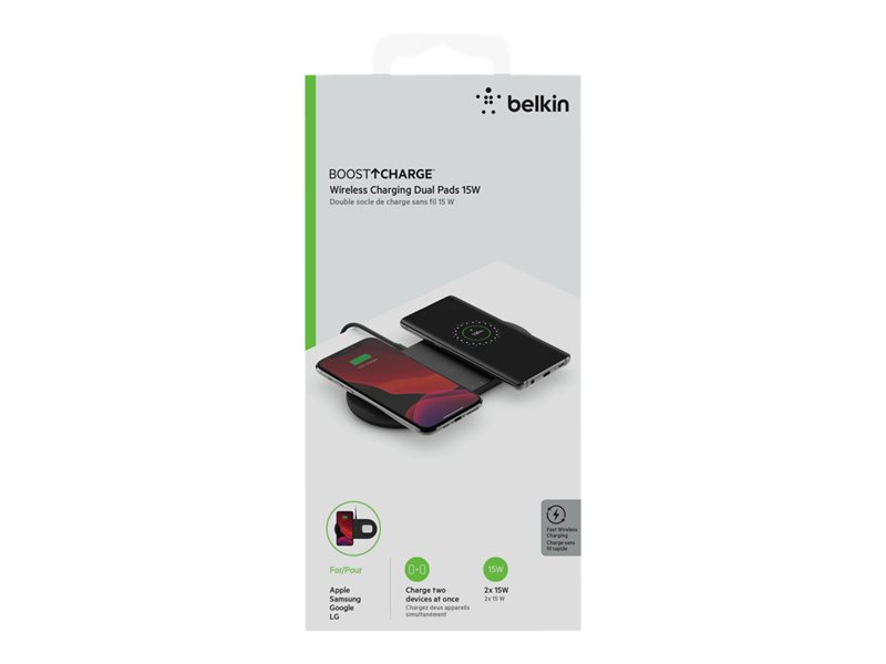 Belkin Boost Charge Dual Plot De Charge Sans Fil Adaptateur Secteur