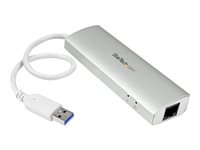 StarTech.com 3-Port USB 3.0 Hub with Gigabit Ethernet - Up to 5Gbps - Portable USB Port Expander with Built-in Cable (ST3300G3UA)