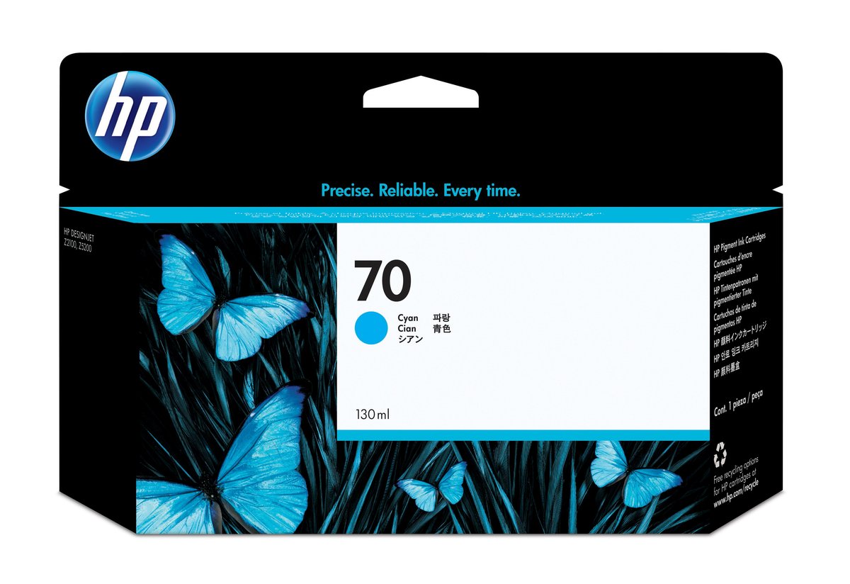 HP 70 Cyan Original DesignJet Ink Cartridge