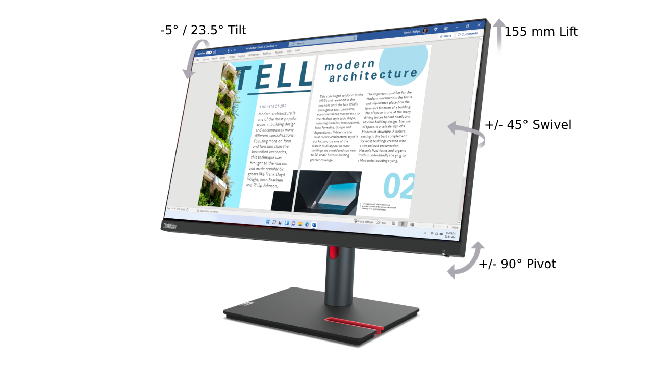 Lenovo ThinkVision P24h 30 LED Monitor QHD 23 8