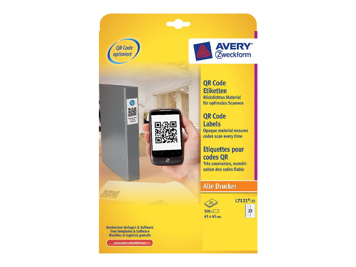 Avery L7121 Labels 500 Labels 45 X 45 Mm Avery L7121 Labels 500 Labels 45 X 45 Mm