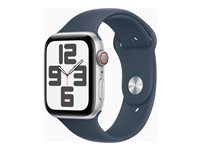 Apple Watch SE (GPS + Cellular) 2nd generation - silver aluminium - smart watch with sport band - storm blue - 32 GB