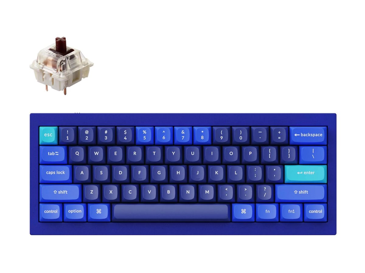 Keychron Q4 keyboard QMK custom mechanical fully assembled navy blue a Input Product shot Front 79800