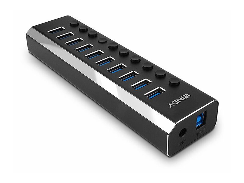 LINDY 10 Port USB 3.0 Hub with On/Off Sw
