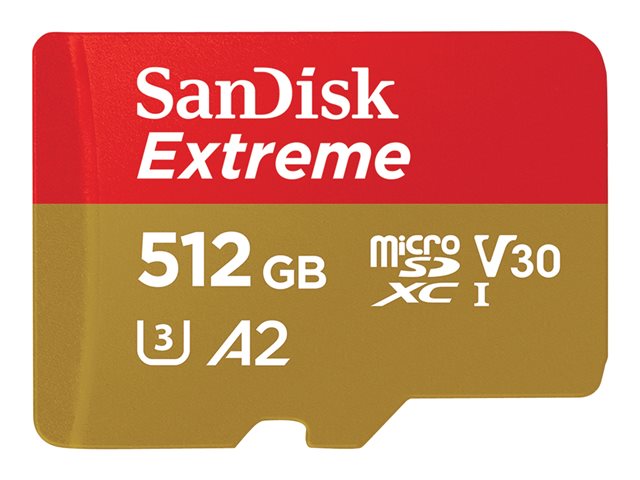SANDISK Extreme microSDXC 512GB + SD Adp SDSQXAV-512G-GN6MA