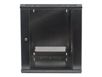 Intellinet Network Cabinet, Wall Mount (Standard), 9U, Usable Depth 410mm/Width 510mm, Black, Flatpack, Max 60kg, Metal & Gla