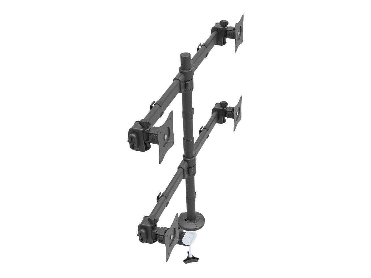 StarTech.com Desk Mount Quad Monitor Arm, Ergonomic VESA 4 Monitor Mount 2x2 up to 27", Articulating & Height Adjustable Pole Mount, Tilt/Swivel/Rotate LCD/LED Screen, Clamp/Grommet - Heavy-duty VESA Mount (ARMQUAD) montážní sada - nastavitelné rameno - pro 4 monitory – foto 3