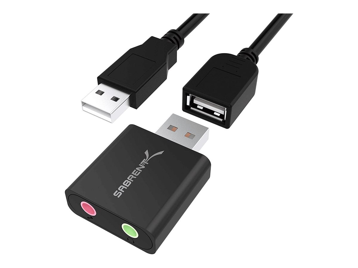Sabrent - USB-A to headphone jack adapter