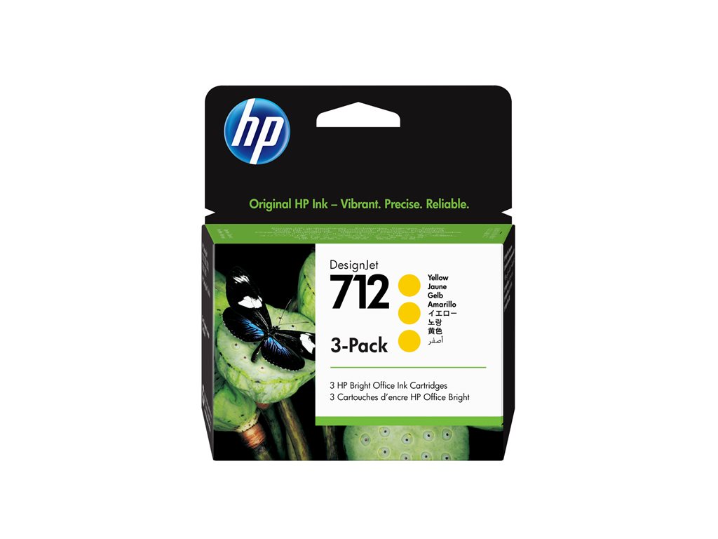 HP 712 3-Pack 29-ml Yellow DesignJet Ink