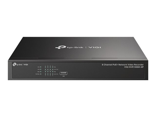 NVR 8 canaux 8 RJ45 PoE+ 53W HDMI 4K H265 1 HDD AI