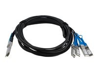 Startech MSA Uncoded Compatible 3m 40G QSFP+ to 4x SFP+ Direct Attach Breakout Cable Twinax, 40GbE QSFP+ to 4x SFP+ Copper DAC 40 Gbps Low Power Passive Transceiver Module DAC Cable - Lifetime Warranty (QSFP4SFPPC3M) - breakout cable - 3 m - black