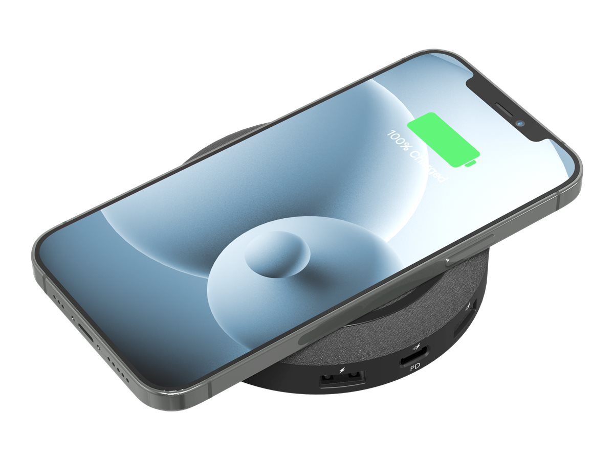 mophie wireless charging mat / power adapter + AC power adapter 2 x USB USB-C 60 Usage / lifestyle Right-angle 72740