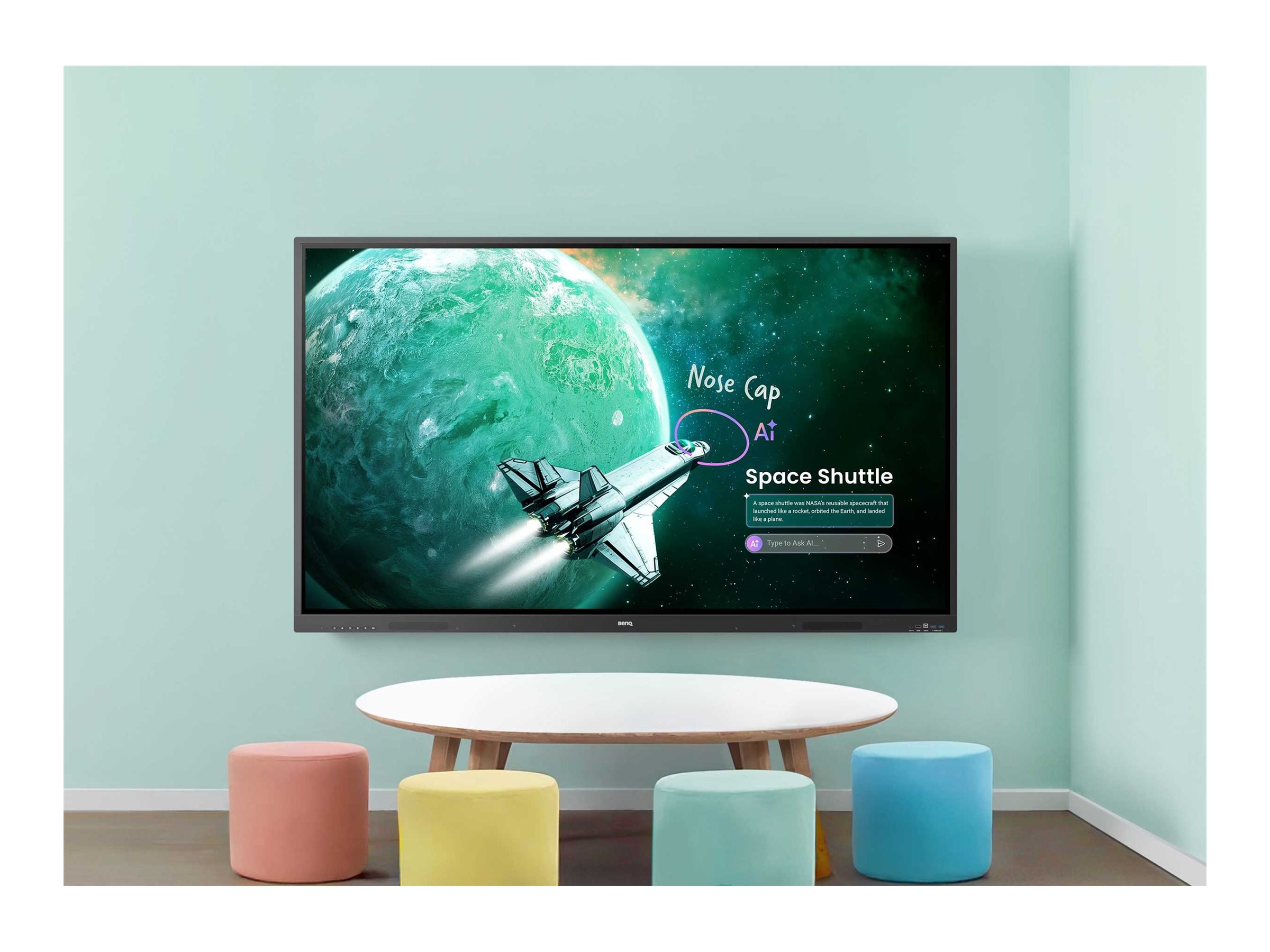 An image of BenQ Board Essential RE7505A RE05A Series - 75" LED-backlit LCD display - 4K - for education / business