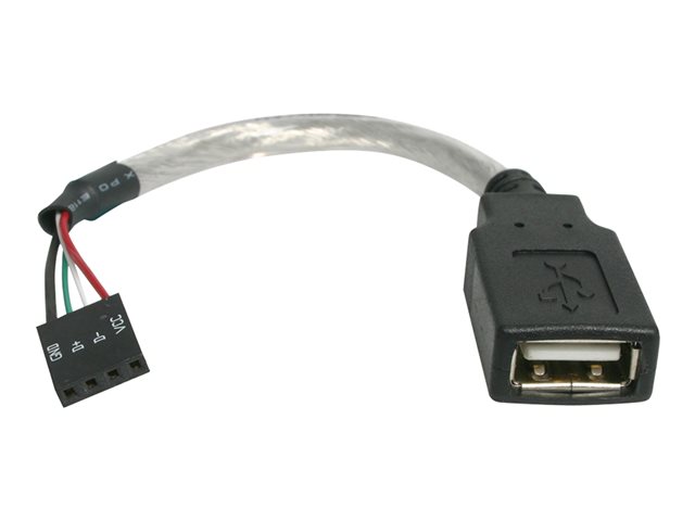 Image of StarTech.com 6in USB 2.0 A to USB 4 Pin to Motherboard Header Adapter F/F - USB cable - USB (F) to 4 pin USB 2.0 header (F) - USBMBADAPT - USB cable - USB to 4 pin USB 2.0 header - 15 cm