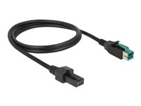 DeLOCK 8 pin USB PlusPower (12 V) (male) - 8-pins (2x4) PoweredUSB Remote Side (male) Sort 1m Forstærket USB kabel