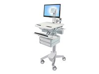 Ergotron StyleView cart - open architecture - for LCD display / keyboard / mouse / CPU / notebook / scanner - grey, white, po