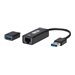 Tripp Lite USB-C, USB-A to RJ45 Gigabit Ethernet Network Adapter (2xM/F), USB 3.2 Gen 1, Black