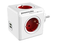 Allocacoc PowerCube original usb Strømfordelingsenhed 4-stik 16A Rød Hvid