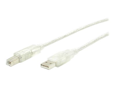 StarTech.com 6 ft Clear A to B USB 2.0 Cable - M/M - USB cable - USB (M) to USB Type B (M) - 6 ft - transparent - USBFAB6T