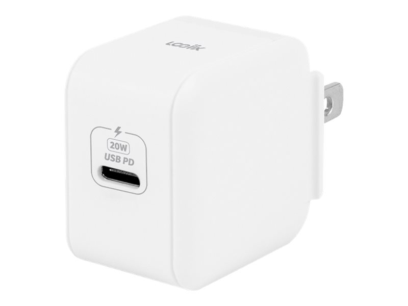 Logiix Power Plus Slim Folding Prongs 20W Power Adapter - White - LGX-13200