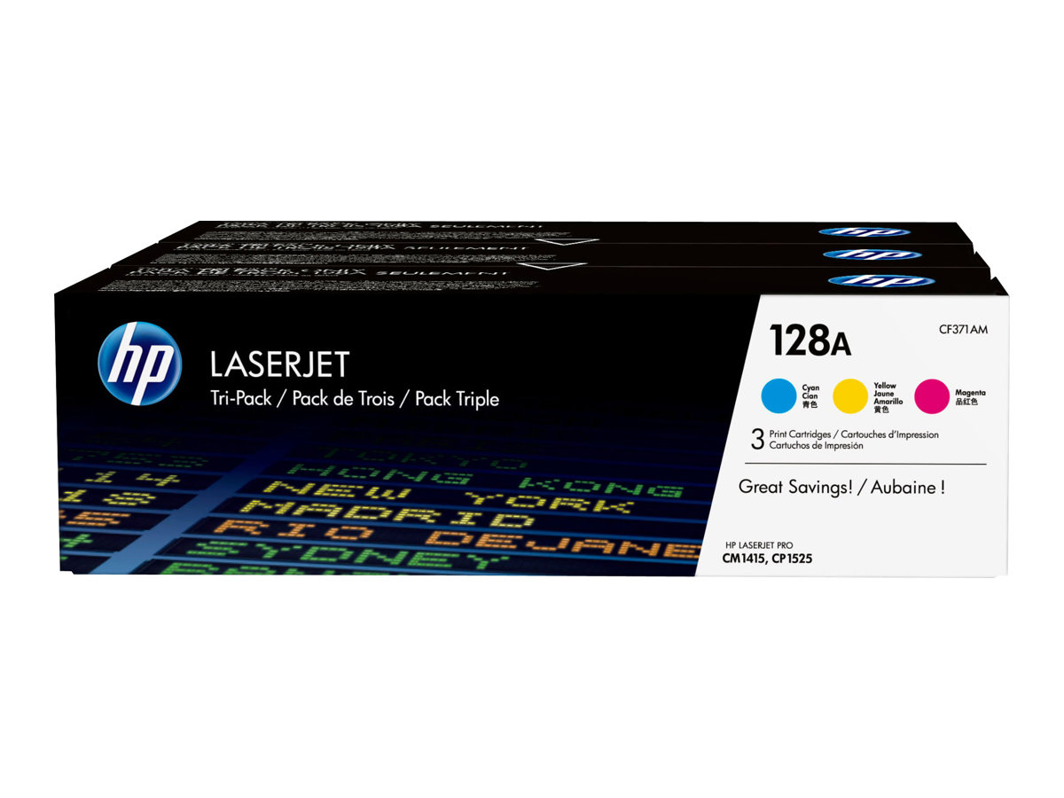 HP 128A - 3-pack - yellow, cyan, magenta