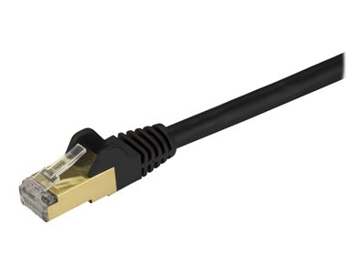 StarTech.com 10ft CAT6A Ethernet Cable, 10 Gigabit Shielded Snagless RJ45 100W PoE Patch Cord, CAT 6A 10GbE STP Network Cable w/Strain Relief, Black, Fluke Tested/UL Certified Wiring/TIA - Category 6A - 26AWG (C6ASPAT10BK)