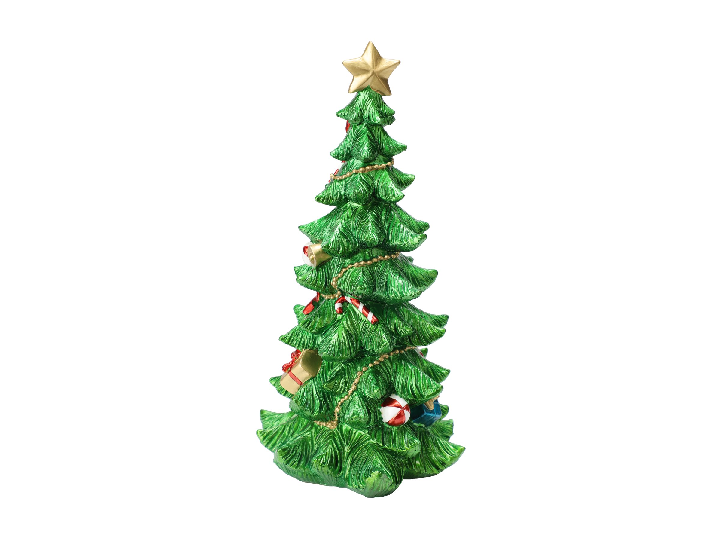 Danson Decor Decorative Statue - Christmas Tree with Ornament and Star - Gold/Green