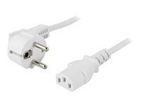 DELTACO Strømkabel 3m Hvid