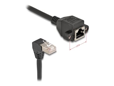 DELOCK Netzwerk Verlängerungsk.S/FTP RJ45 St. zu Bu. 90°gew.