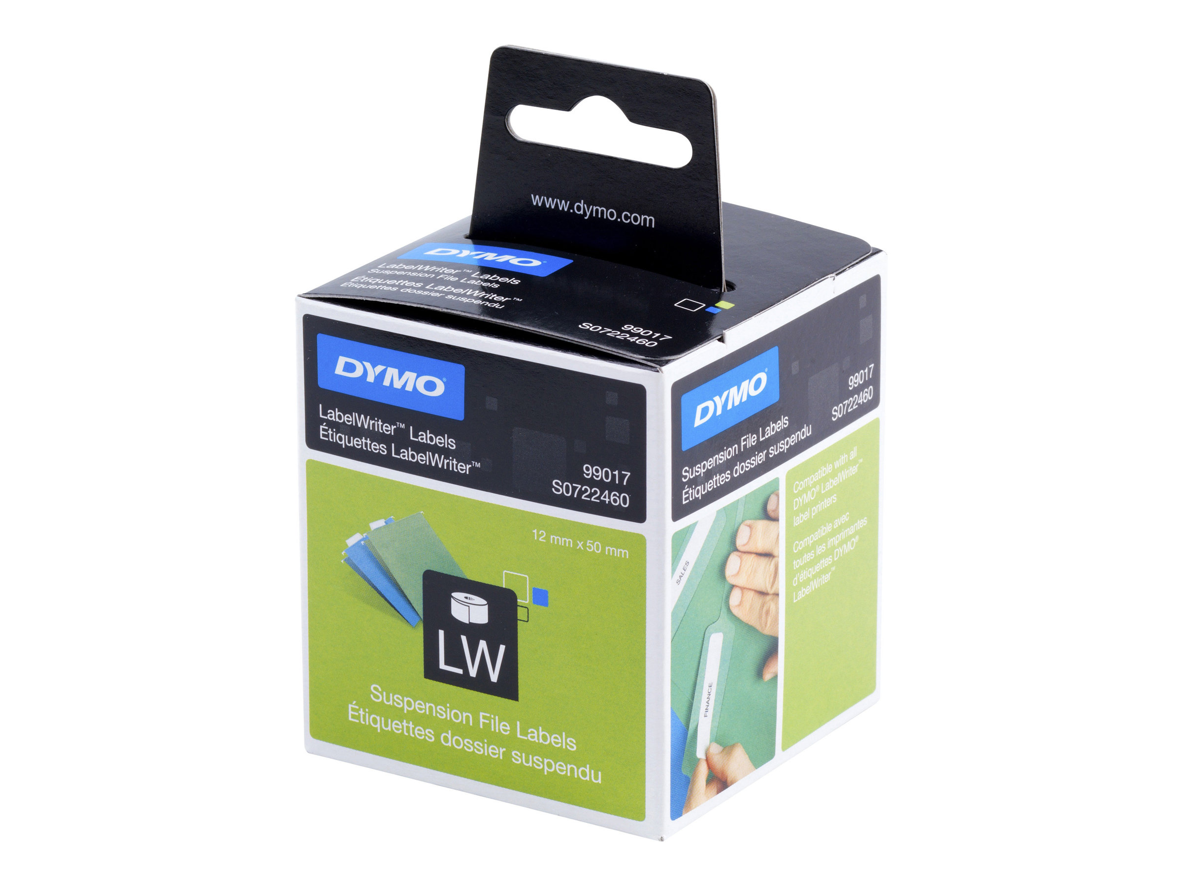 DYMO LabelWriter suspension file labels 220 label(s) 50 x 12 Package view Right-angle 80025