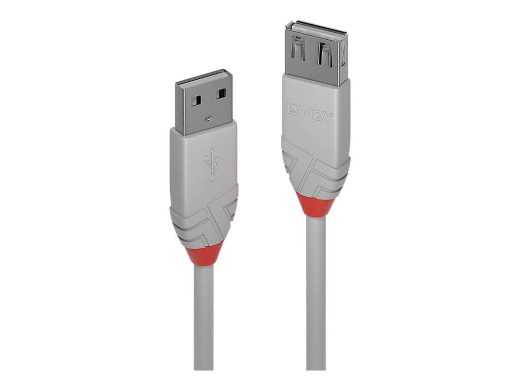 Rallonge USB 2.0 type A, Anthra Line, Gris, 2m