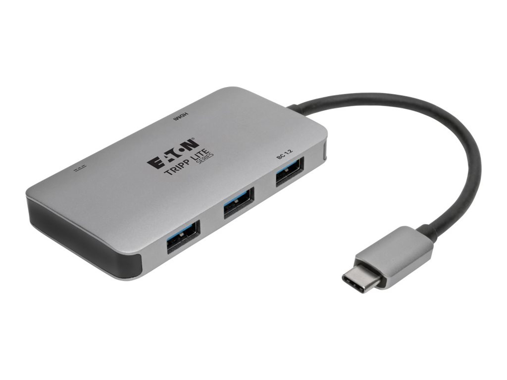 Tripp Lite USB C Multiport Adapter Converter 3 USB-A, 4K HDMI PD Charging Thunderbolt 3 Compatible