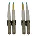 Tripp Lite 400G Multimode 50/125 OM3 Switchable Fiber Optic Cable (Duplex LC-PC M/M), LSZH, Aqua, 8 m (26.2 ft.)