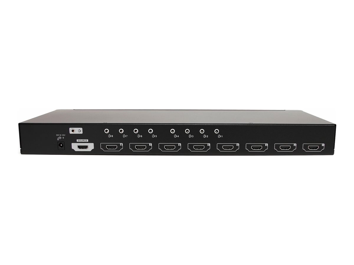 Startech 8 Port HDMI Splitter Mounting Brackets HDMI Multi Port HDMI Hub HDMI Audio What's in the box Front 77779