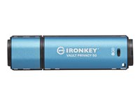 Kingston IronKey Vault Privacy 50 Series 8GB USB 3.2 Gen 1 Blå