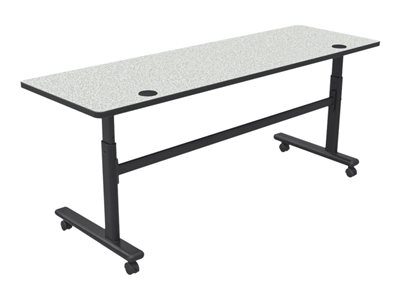 BALT Sit/Stand Flipper Table mobile rectangular gray nebula black base