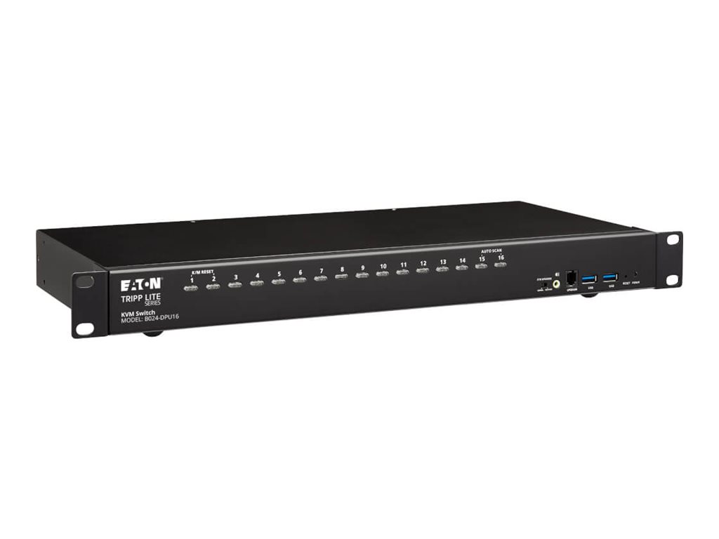 Eaton Tripp Lite series DisplayPort/USB KVM Switch 16-Port with Audio/Video and USB Peripheral Sharing, 4K 60 Hz, 1U Rack-Mount