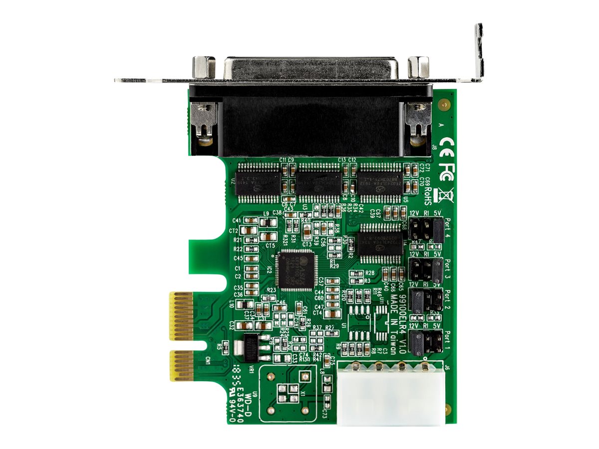 StarTech.com 4-port PCI Express RS232 Serial Adapter Card, PCIe RS232 Serial Host Controller Card, PCIe to Serial DB9, 16950 UART, Low Profile Desktop Expansion Card, Windows, macOS, Linux - Full/Low-Profile (PEX4S953LP) - sériový adaptér - PCIe - RS-232 x 4 – foto 3