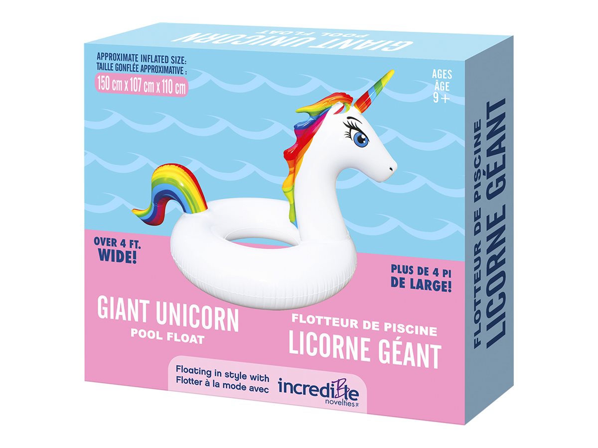 Incredible Novelties Giant Unicorn Pool Float - White